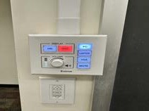AD30: Extron wall panel with the Da-Lite screen controls