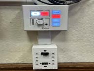 Turn it on: press the buttons on the Extron wall panel